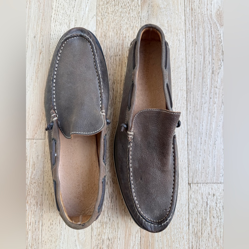 Classic John Varvatos Leather Boat Deck Loafer Men’s Shoe Made in Italy